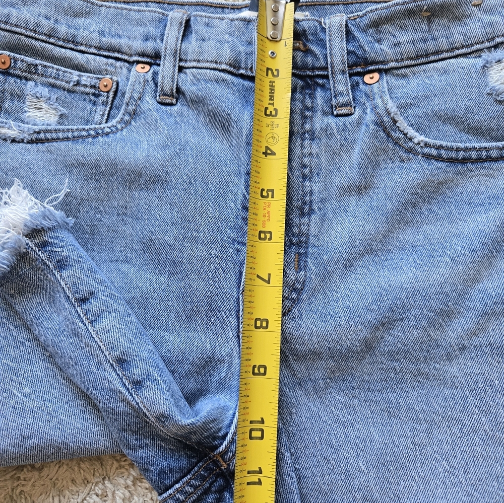 Madewell High Rise Denim Mid Length Shorts Womens 27 Blue - Picture 8 of 10